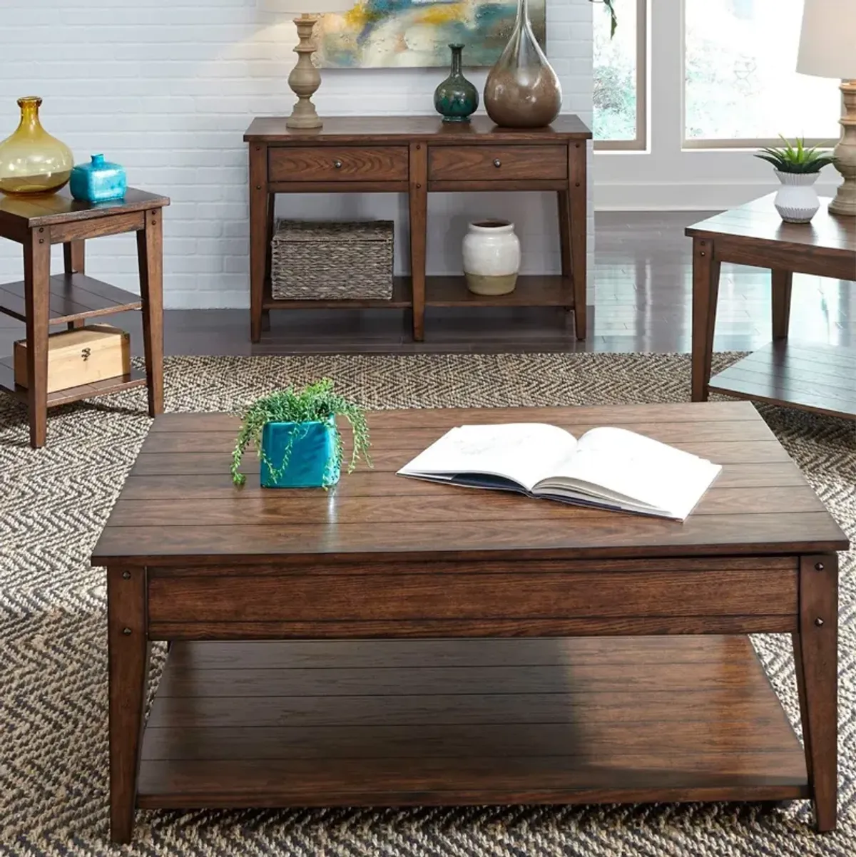 Lake House Square Lamp Table