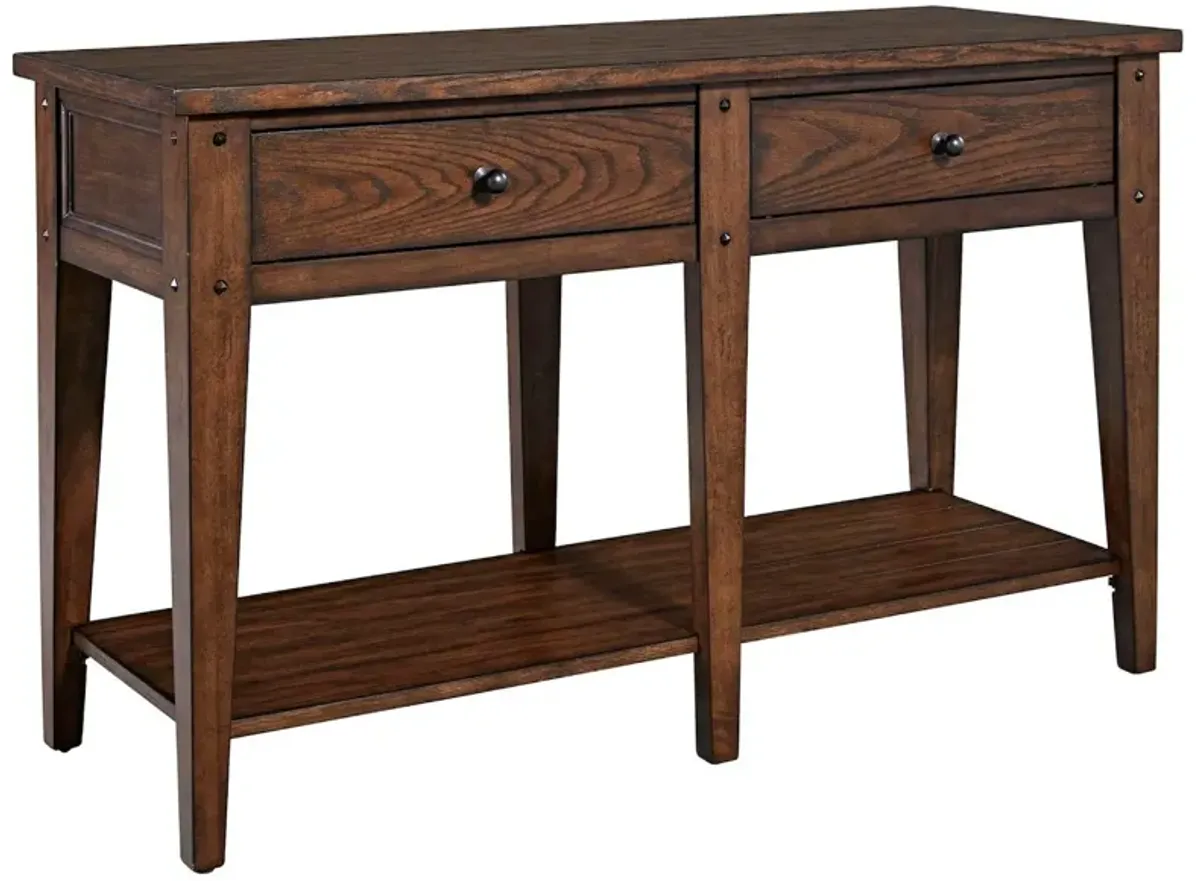 | Lake House Sofa Table | Rustic Brown Oak