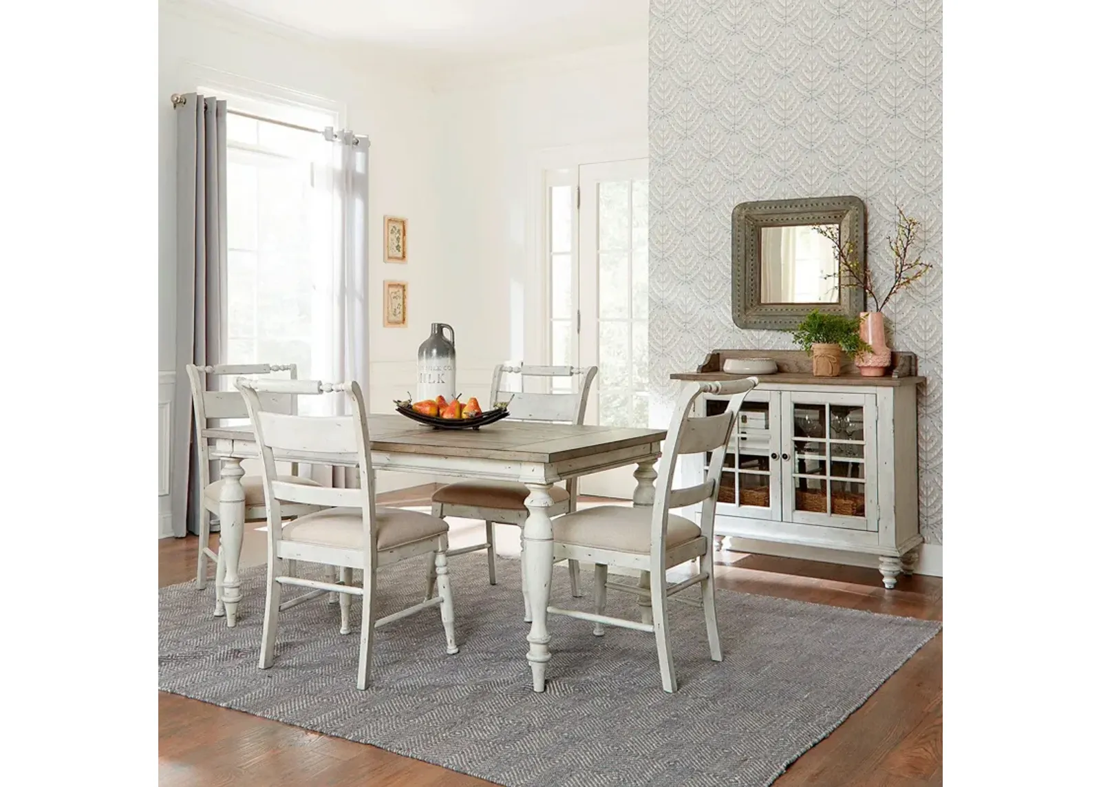 | Whitney 5 Piece Rectangular Dining Set | Weathered Gray