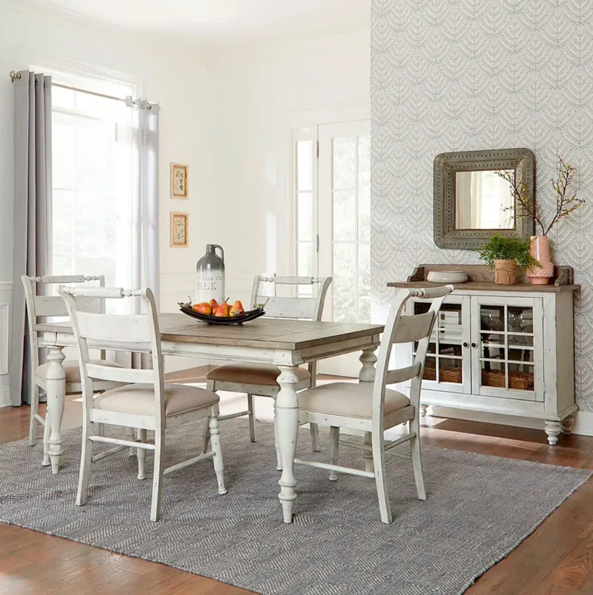 | Whitney 5 Piece Rectangular Dining Set | Weathered Gray