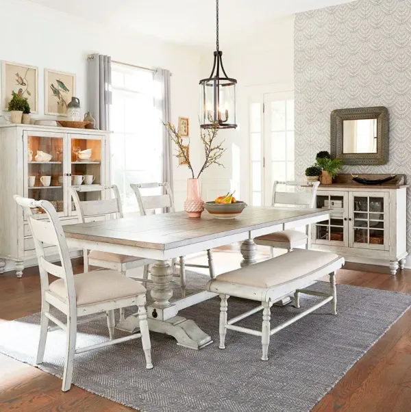 Liberty Furniture Whitney 6 Piece Trestle Dining Set