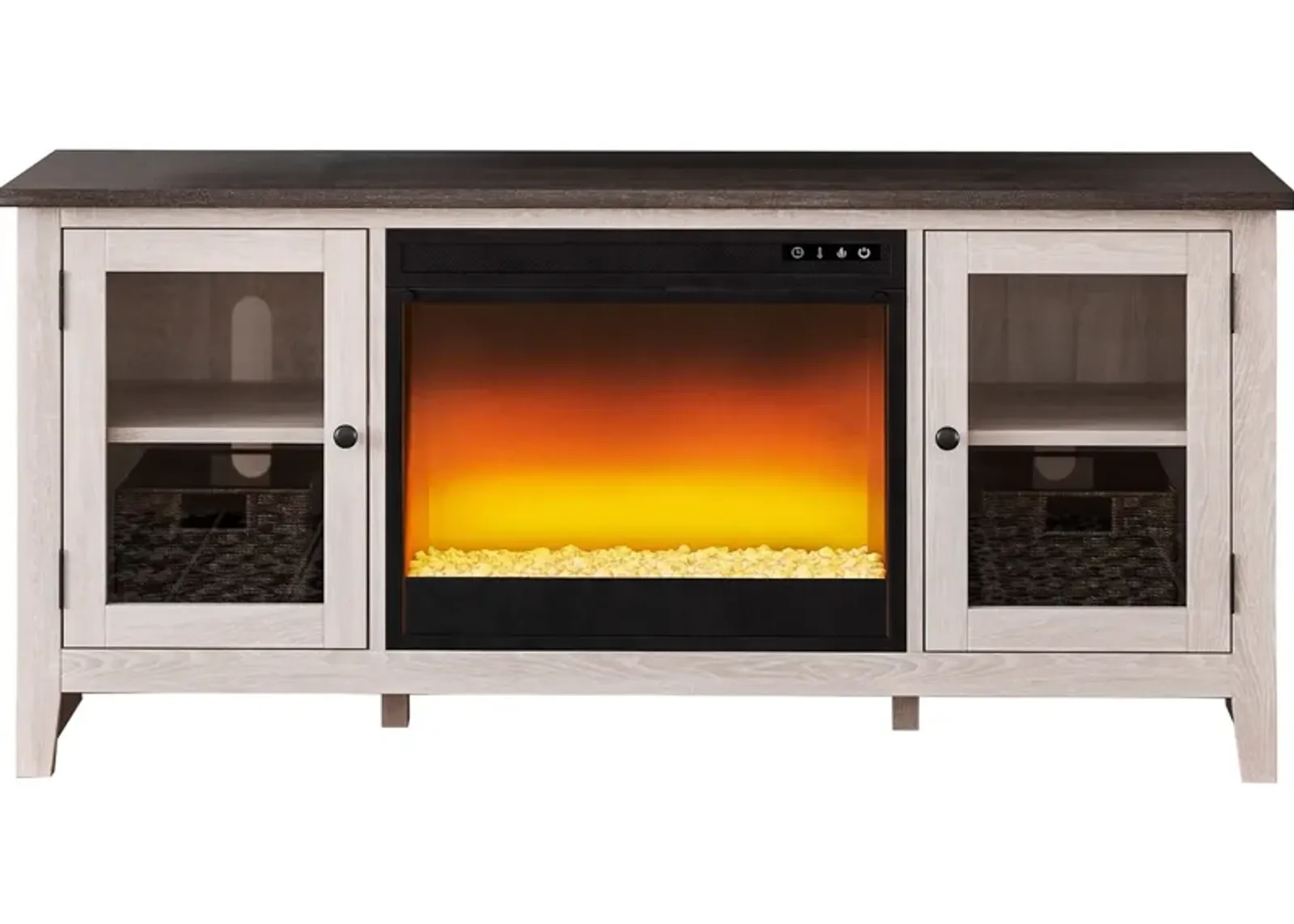 Ashley Furniture | Dorrinson 60" Electric Fireplace Console | Antique White