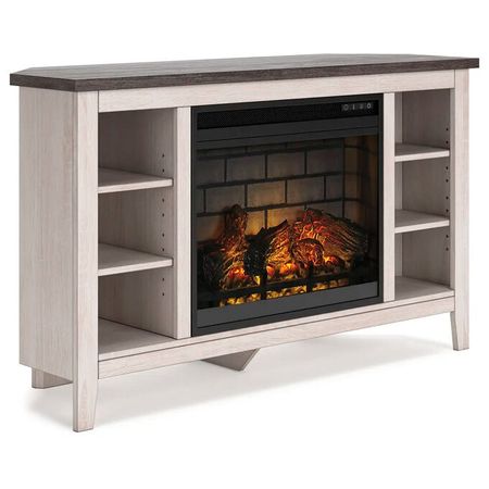 Dorrinson Antique White 48" Infrared Electric Fireplace Console