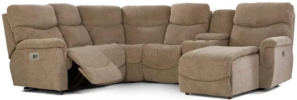 James 5 Piece Tri-Power Right Chaise Reclining Sectional