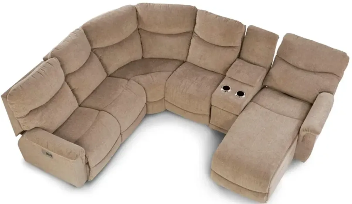 James 5 Piece Tri-Power Right Chaise Reclining Sectional