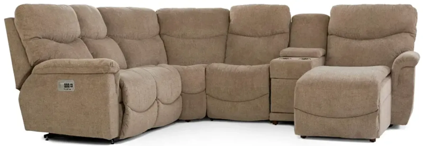 James 5 Piece Tri-Power Right Chaise Reclining Sectional