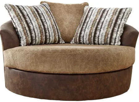 Alesbury Chocolate Oversized Swivel Accent Chair