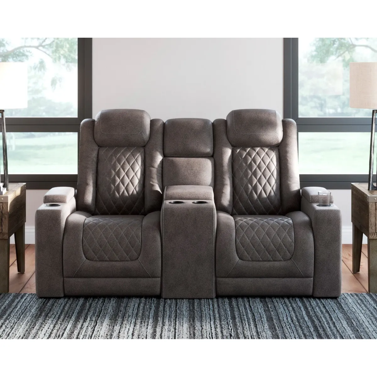 HyllMont Power Reclining Loveseat with Console