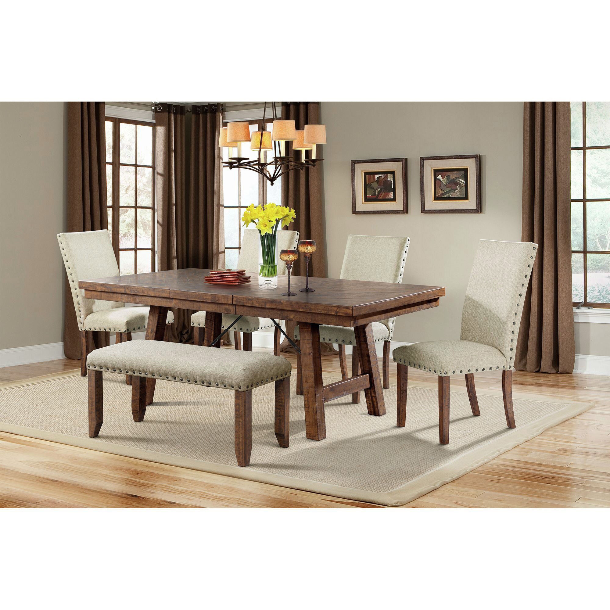 Elements | Jax 5 Piece Dining Set | Smokey Walnut