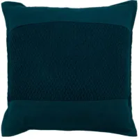 Woven Dark Blue Square Down Filled Pillow