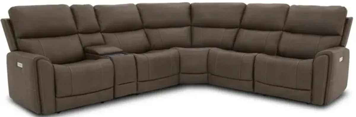 Flexsteel Dylan 6 Piece Sectional with 2 Power Ends