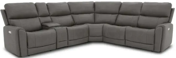 Flexsteel Dylan 6 Piece Sectional with 2 Power Ends and 1 Power Armless