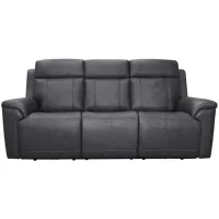 Amelia Charcoal Power Reclining Console Sofa with Power Headrests & Lumbar
