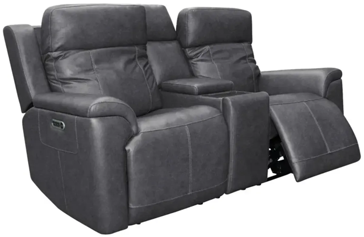 Amelia Power Reclining Console Loveseat with Power Headrests and Lumbar