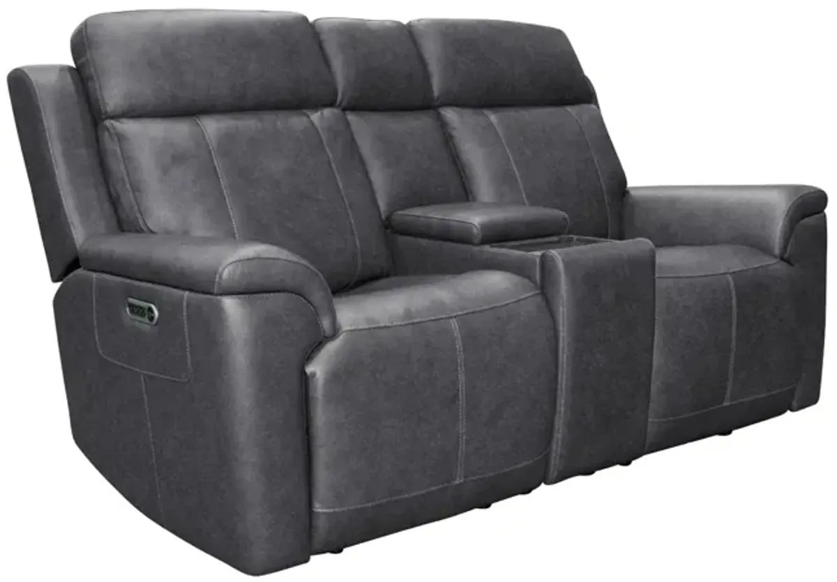 Amelia Power Reclining Console Loveseat with Power Headrests and Lumbar