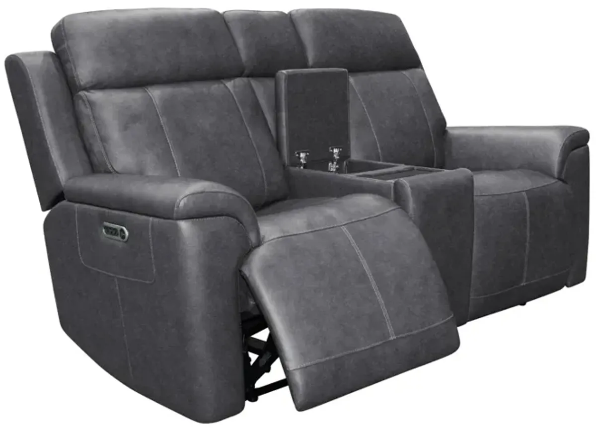 Amelia Power Reclining Console Loveseat with Power Headrests and Lumbar