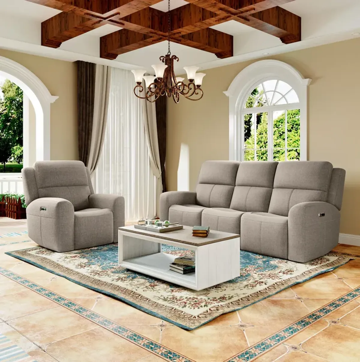 Taylor Power Reclining Sofa with Power Headrests