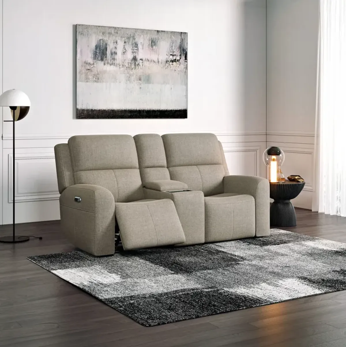 Taylor Power Reclining Console Loveseat with Power Headrests