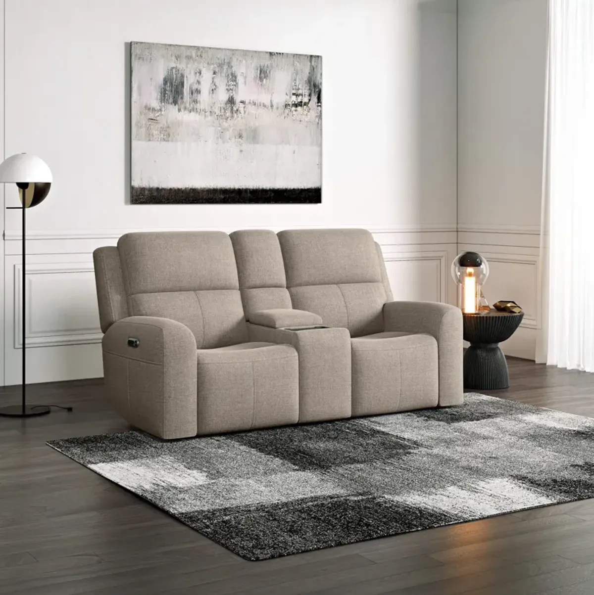 Taylor Power Reclining Console Loveseat with Power Headrests