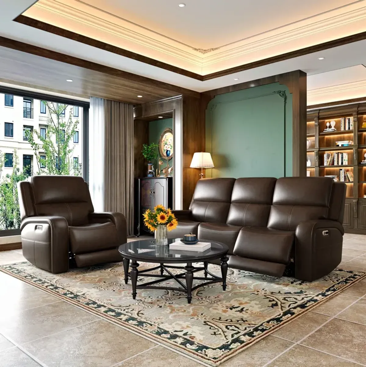 Flexsteel Hayley Power Reclining Sofa with Power Headrests