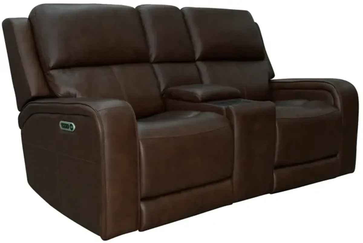 Hayley Power Reclining Console Loveseat with Power Headrests