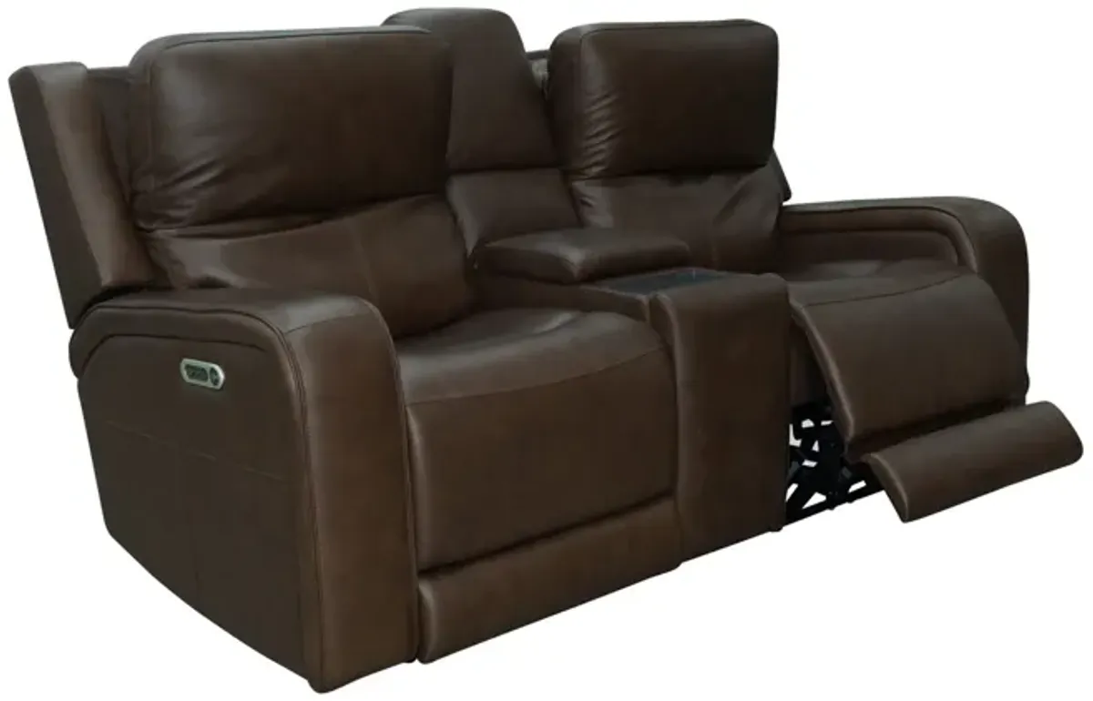 Hayley Power Reclining Console Loveseat with Power Headrests