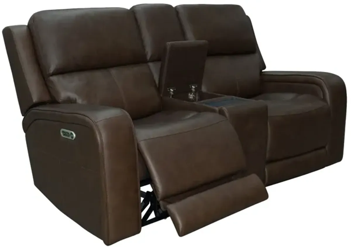 Hayley Power Reclining Console Loveseat with Power Headrests