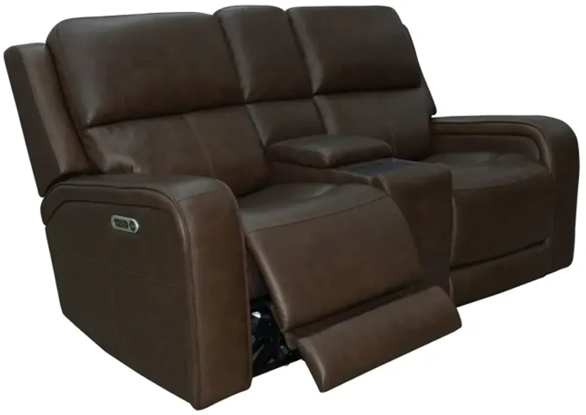 Hayley Power Reclining Console Loveseat with Power Headrests