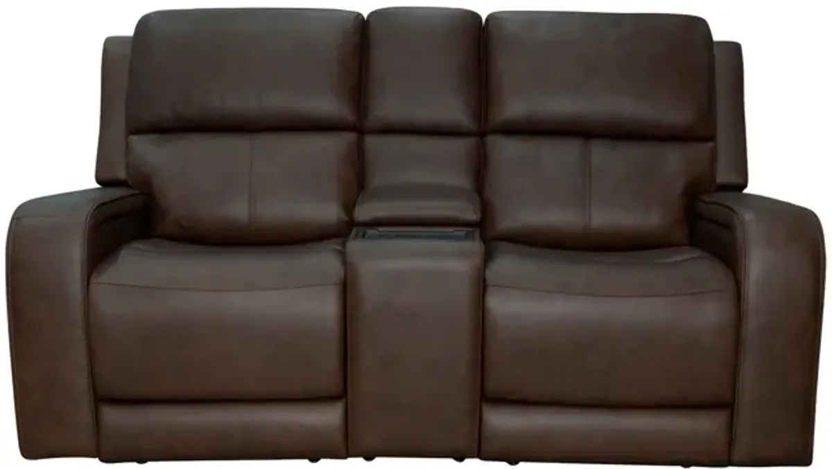 Hayley Power Reclining Console Loveseat with Power Headrests