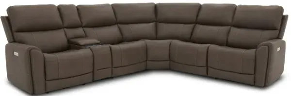 Flexsteel Dylan 6 Piece Sectional with 2 Power Ends and 2 Power Armless