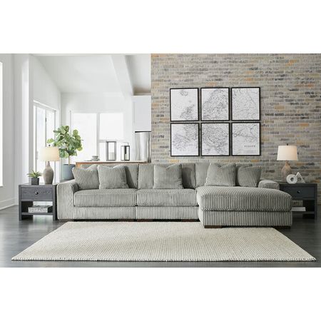 Lindyn Fog 3 Piece Right Chaise Sectional Sofa