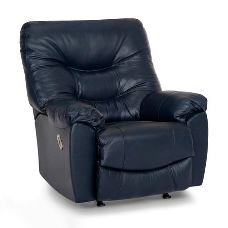 Yogi Navy Leather Power Recliner Chair