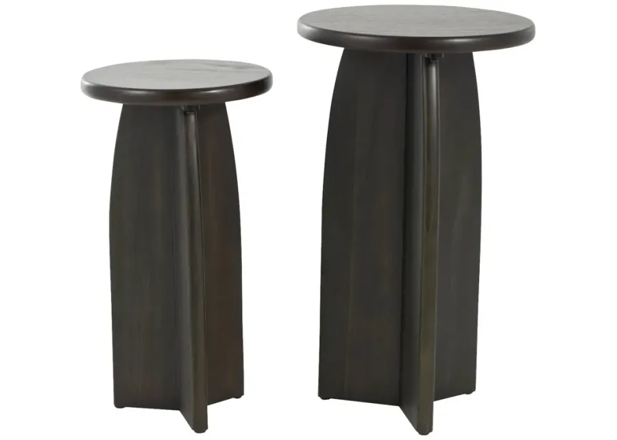 Uma Enterprises | Elin Set of 2 Accent Tables | Black