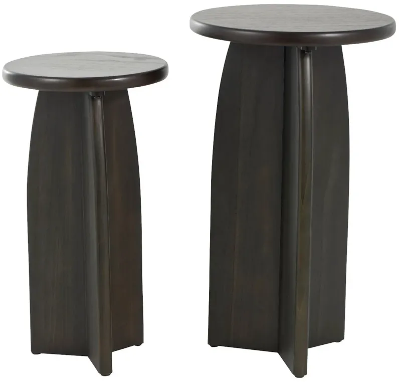 Uma Enterprises | Elin Set of 2 Accent Tables | Black