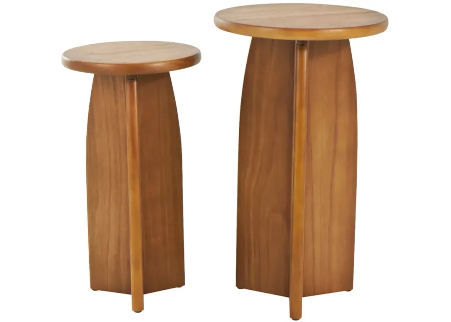 Uma Enterprises | Soren Set of 2 Accent Tables | Brown