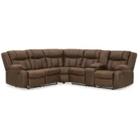 Trail Boys Brown 2 Piece Reclining Right Console Sectional Sofa