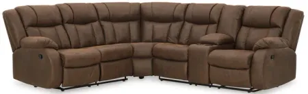 Trail Boys Brown 2 Piece Reclining Right Console Sectional Sofa