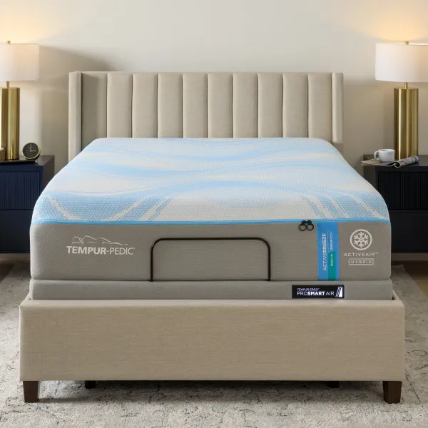 Tempur-Pedic TEMPUR-ACTIVEbreeze 2 Medium Hybrid Mattress & Adjustable Base Set