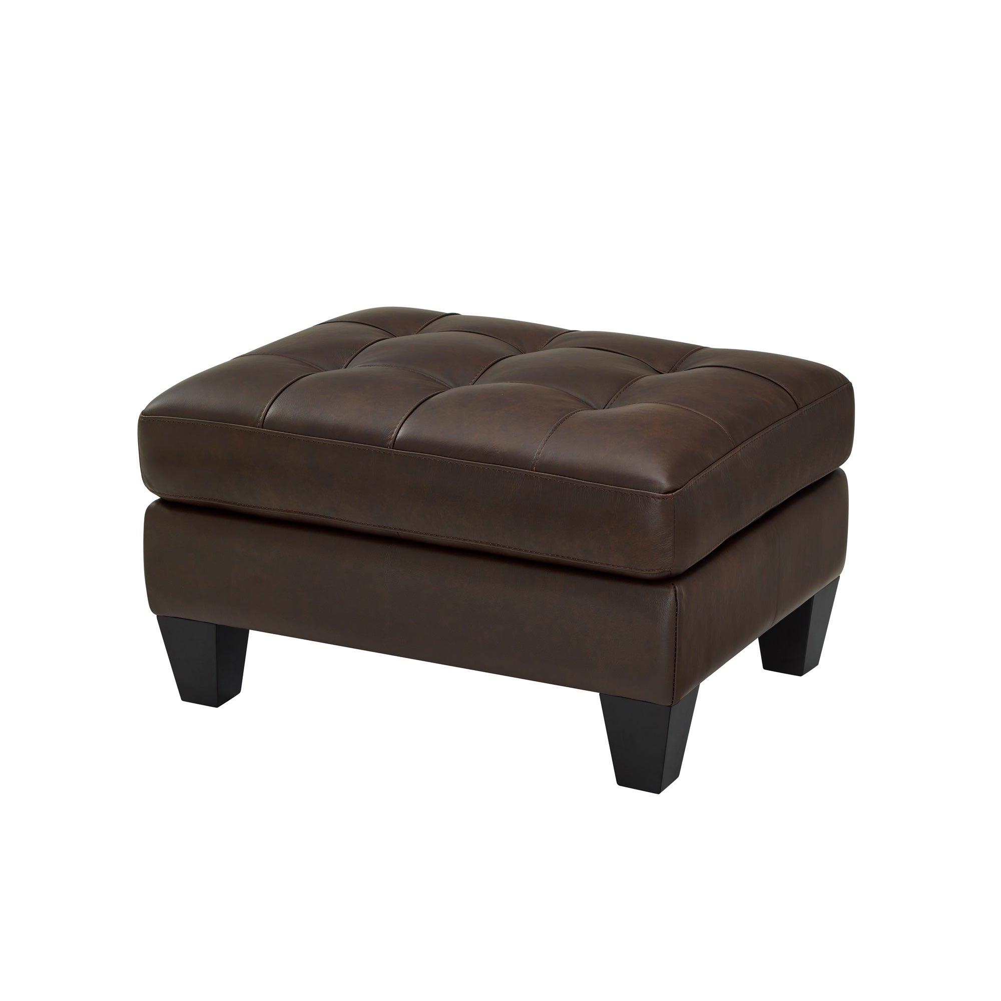 Leather Italia USA | Asher Ottoman | Brown Sable