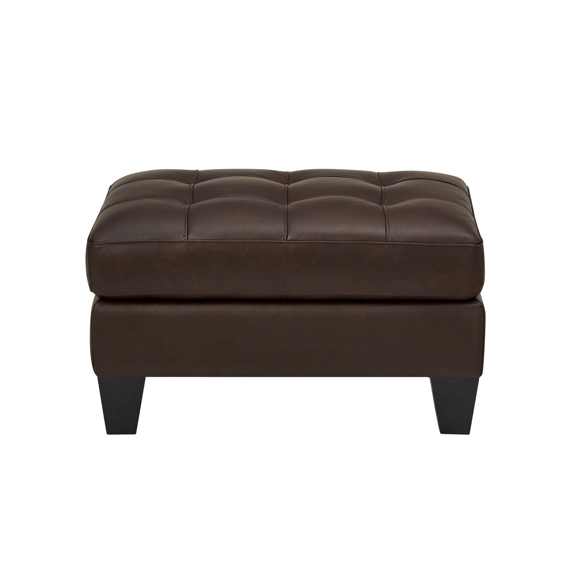 Leather Italia USA | Asher Ottoman | Brown Sable