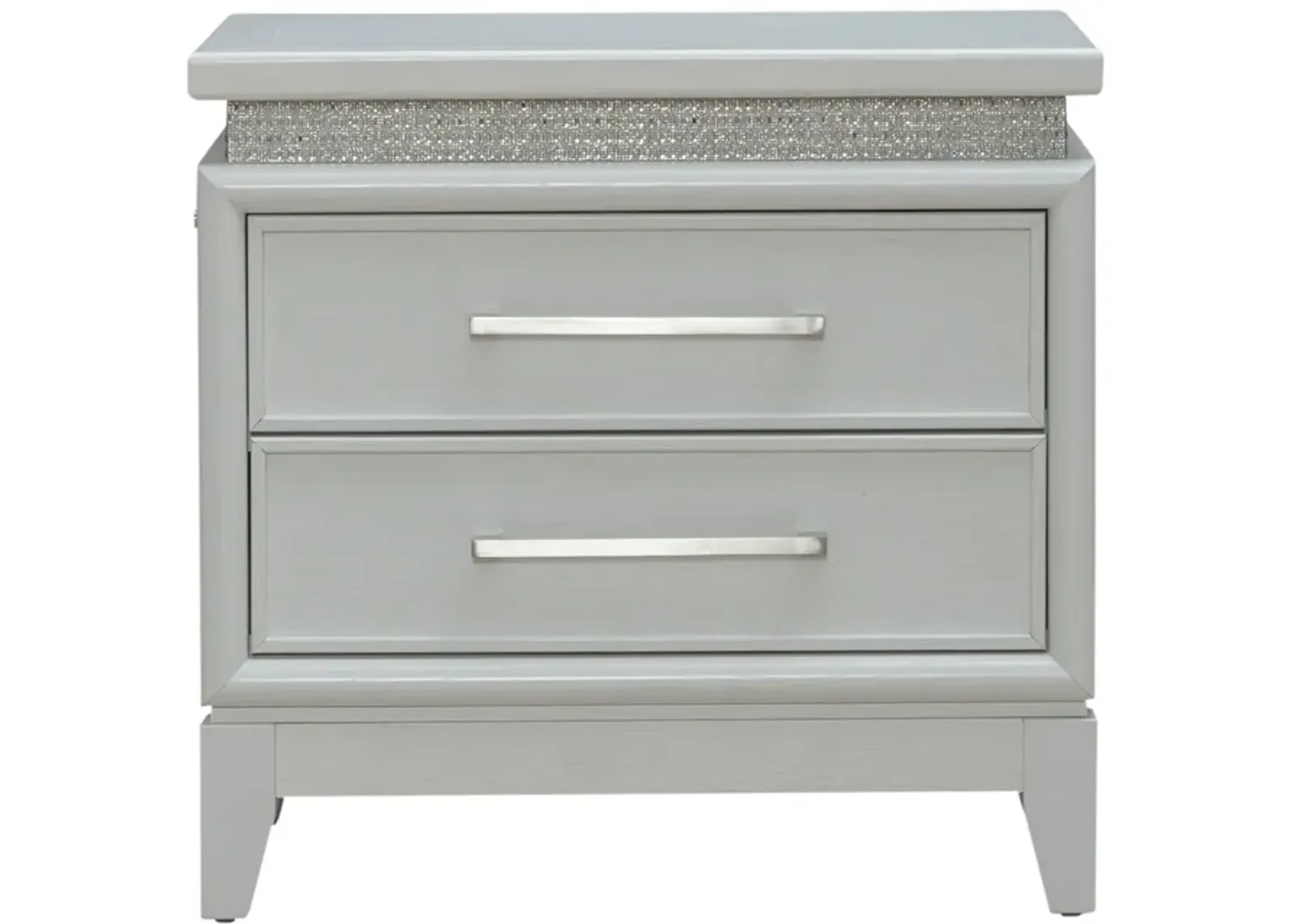 | Harlow Lighted Nightstand | Pearl White