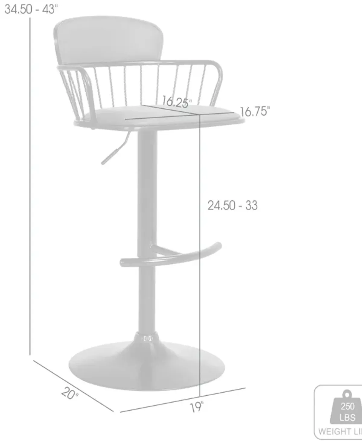 Nash Adjustable Swivel Counter Stool