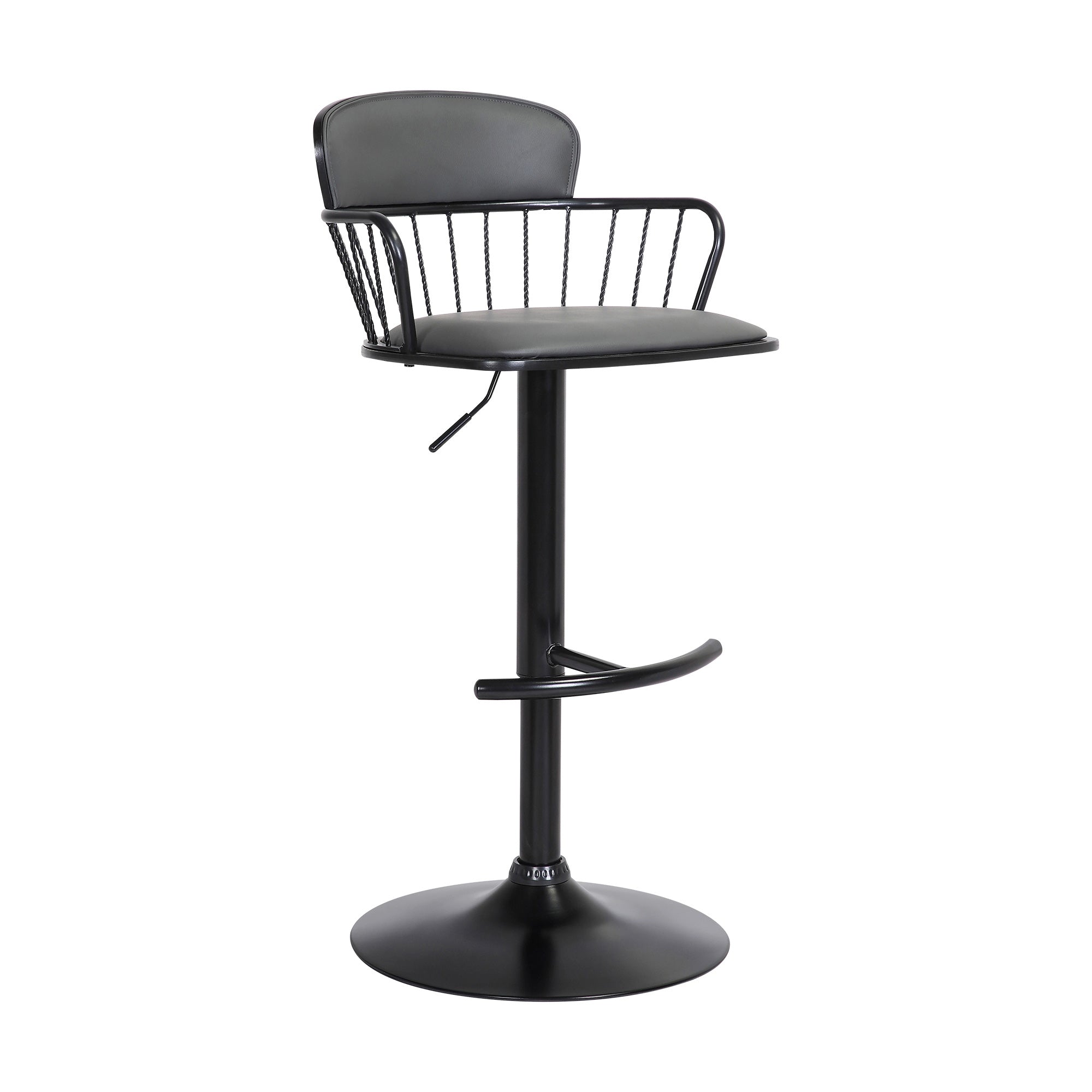 Armen Living | Nash Adjustable Swivel Counter Stool | Light Gray