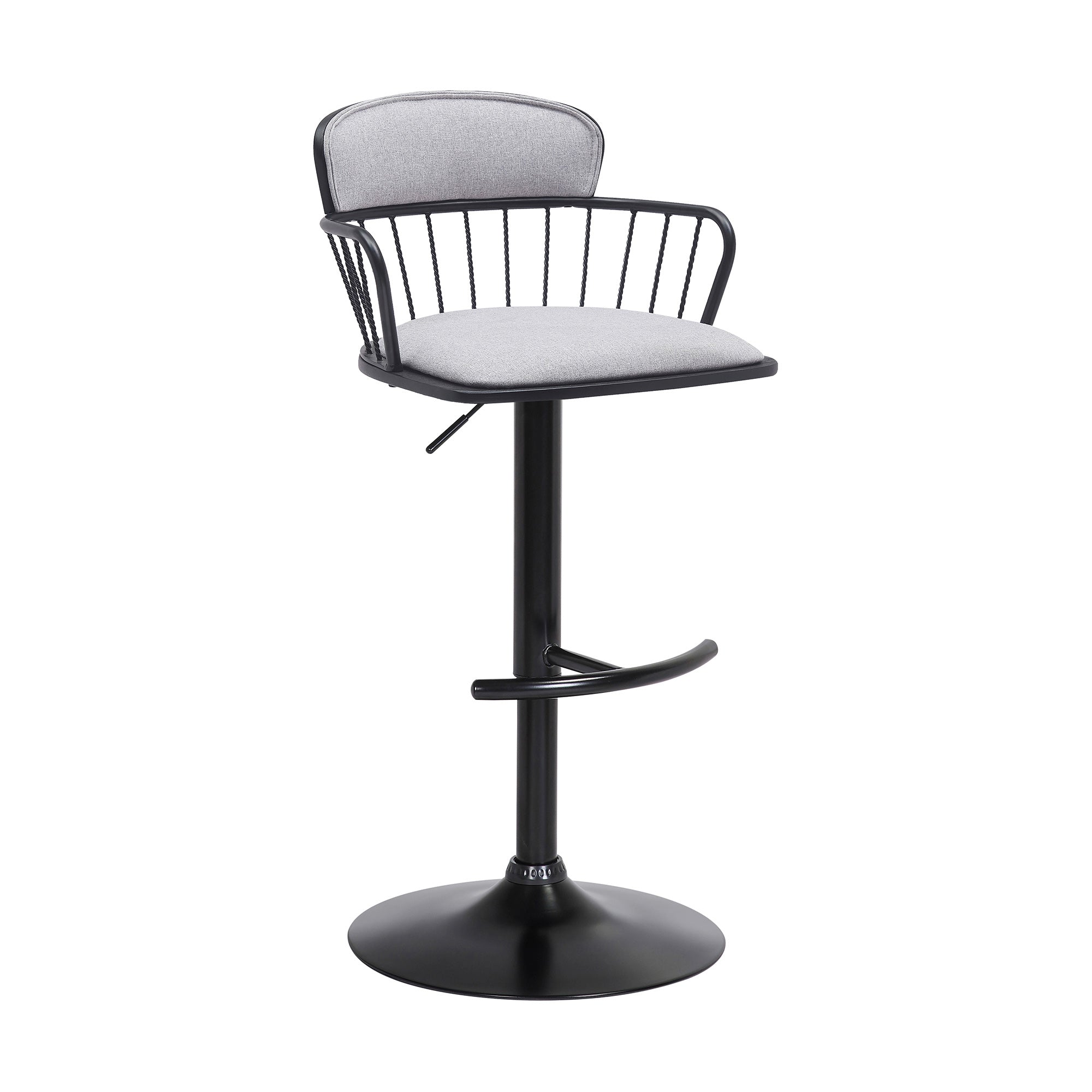 Armen Living | Nash Adjustable Swivel Counter Stool | Light Gray