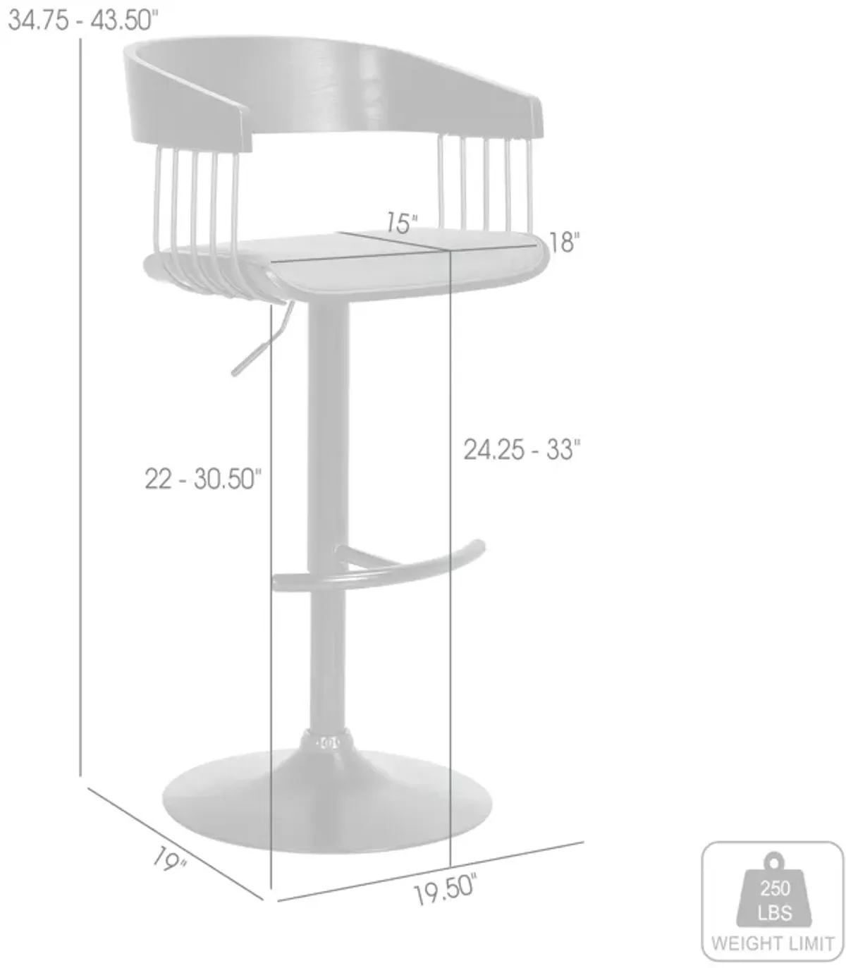 Larisa Adjustable Swivel Bar Stool