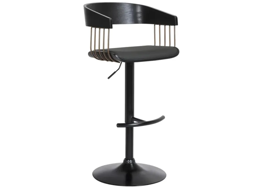 Armen Living | Larisa Adjustable Swivel Bar Stool | Black