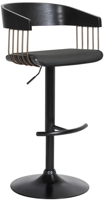 Armen Living | Larisa Adjustable Swivel Bar Stool | Black