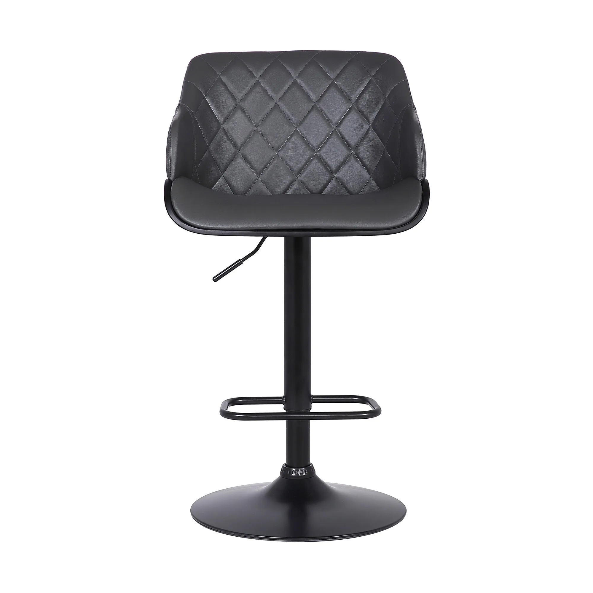 Armen Living | Toby Adjustable Swivel Bar Stool | Gray