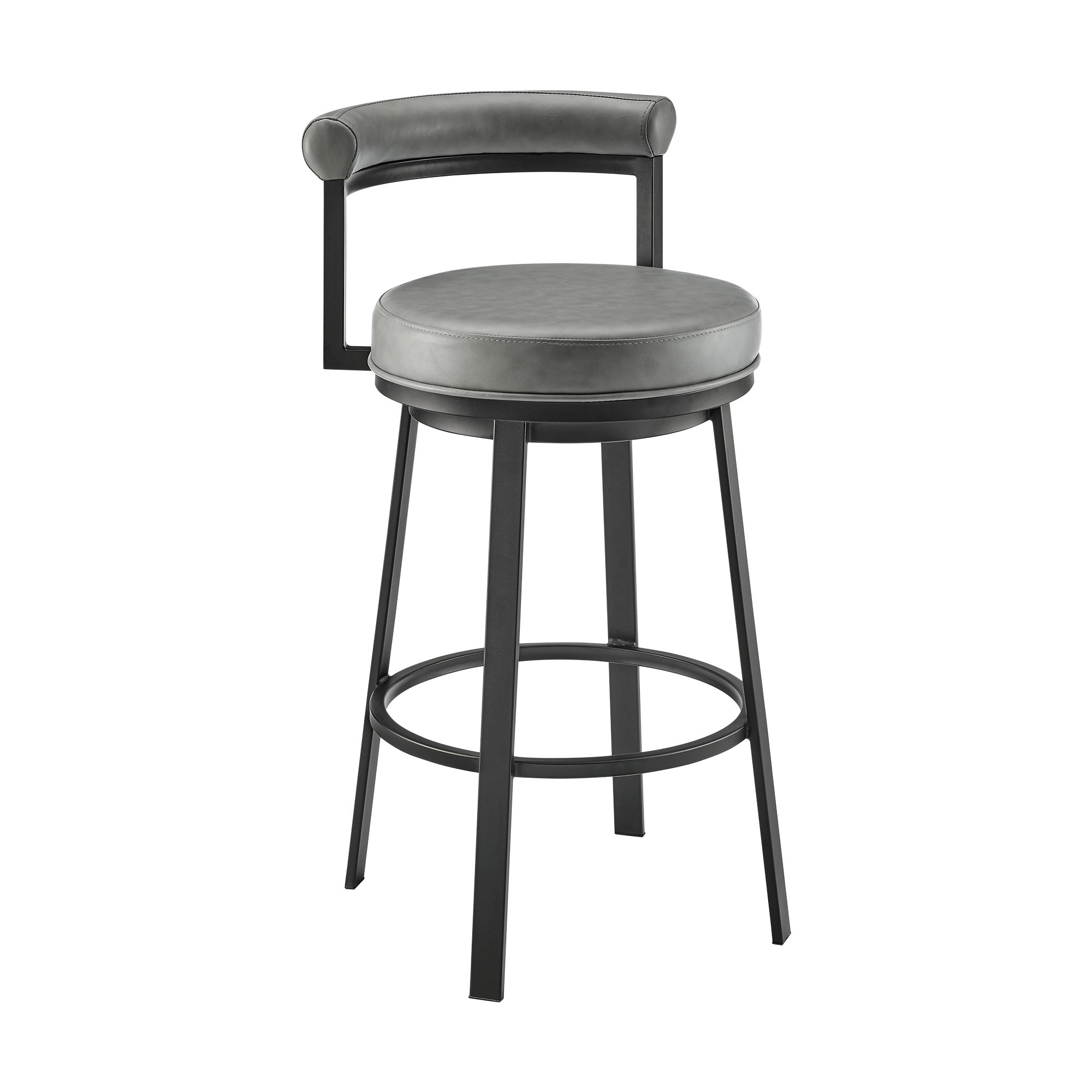 Armen Living | Reuben Swivel Counter Stool | Gray