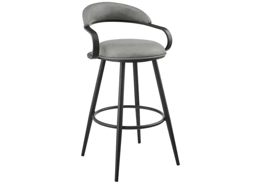 Armen Living | Gardenia Swivel Counter Stool | Gray